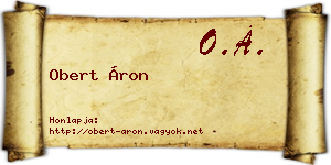 Obert Áron névjegykártya