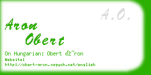 aron obert business card